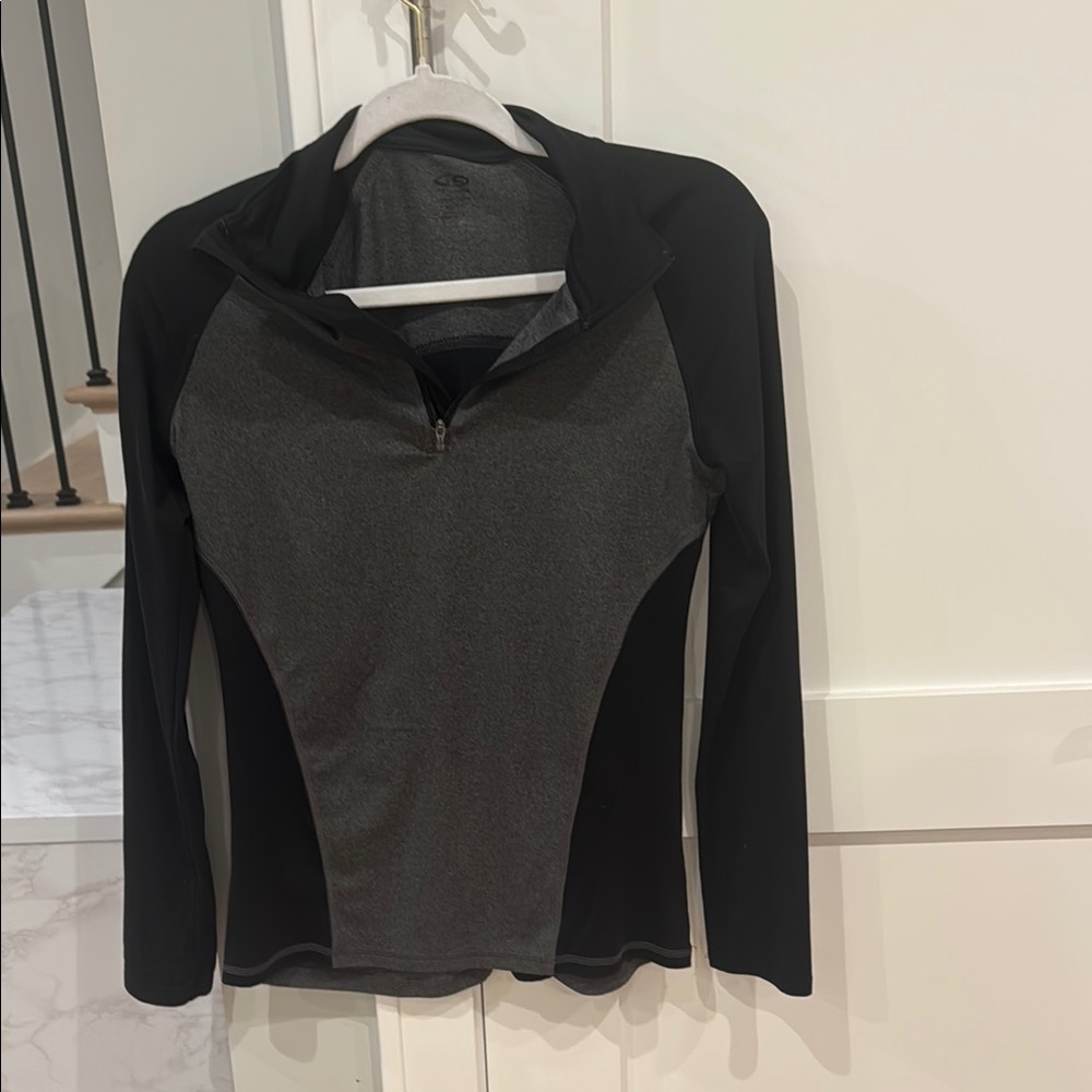 Champion Black and Gray Women's Jersey Top